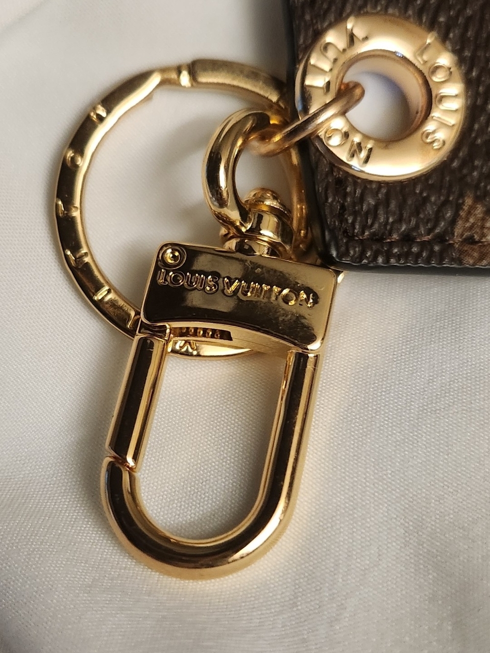 Louis Vuitton Brown & Gold Monogram Key Chain Charm - Picture 3 of 7